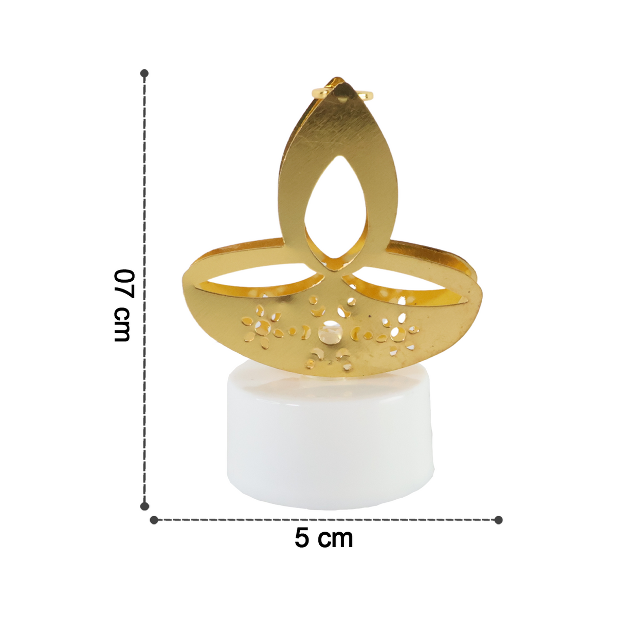 Golden Diya Shaped LED Tealight Candles – Flameless Diwali Décor | 6 Pc