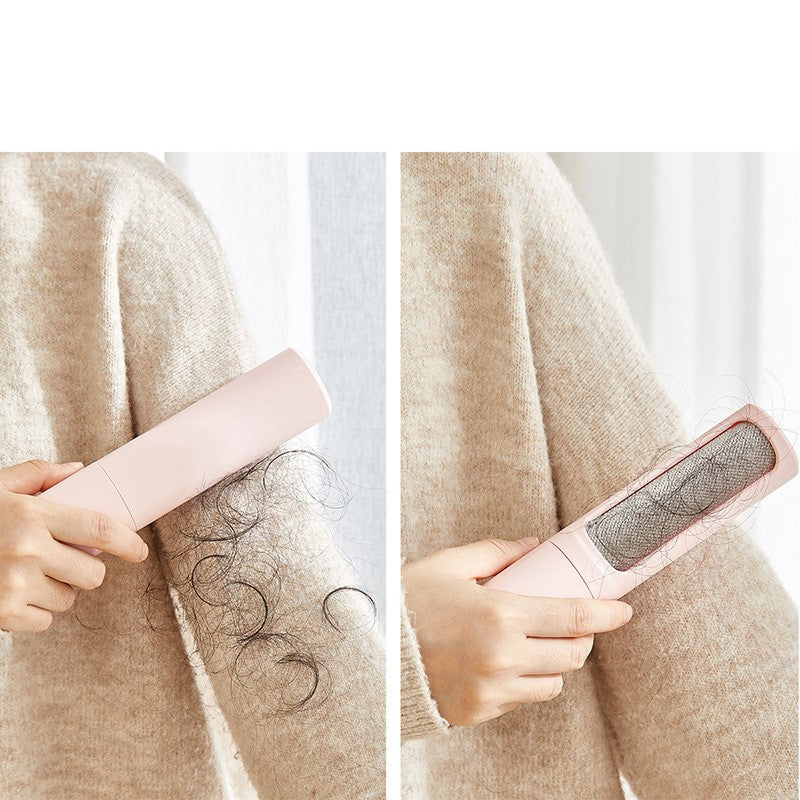 2-in-1 Reusable Pet Hair Remover Brush & Lint Roller - Portable Self-Cleaning Tool for Cat & Dog Fur