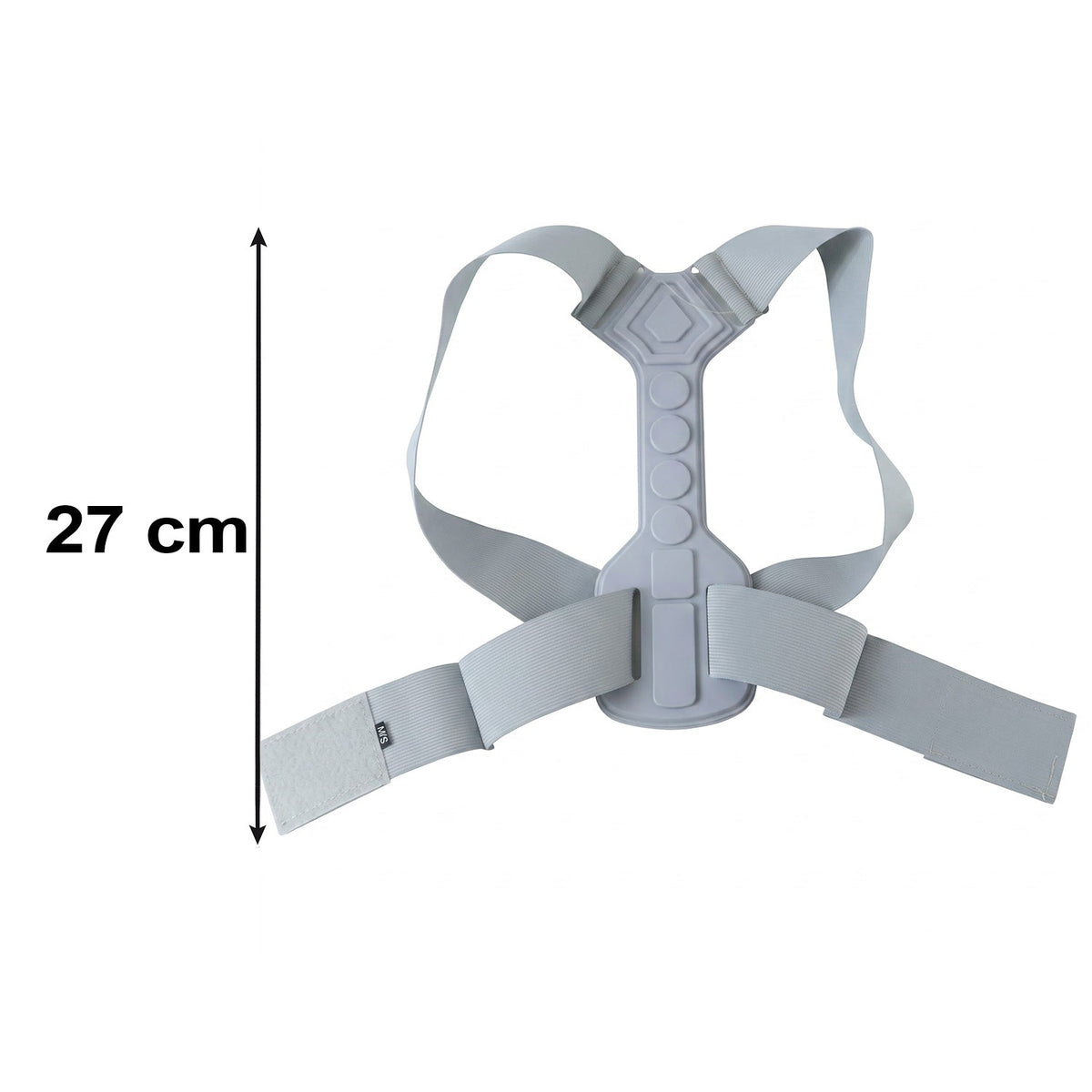 Gray posture corrector with 27 cm length measurement
