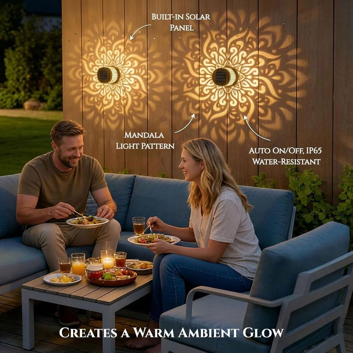 Decorative Solar LED Mandala Lamp for Patio & Garden – 1 Pc