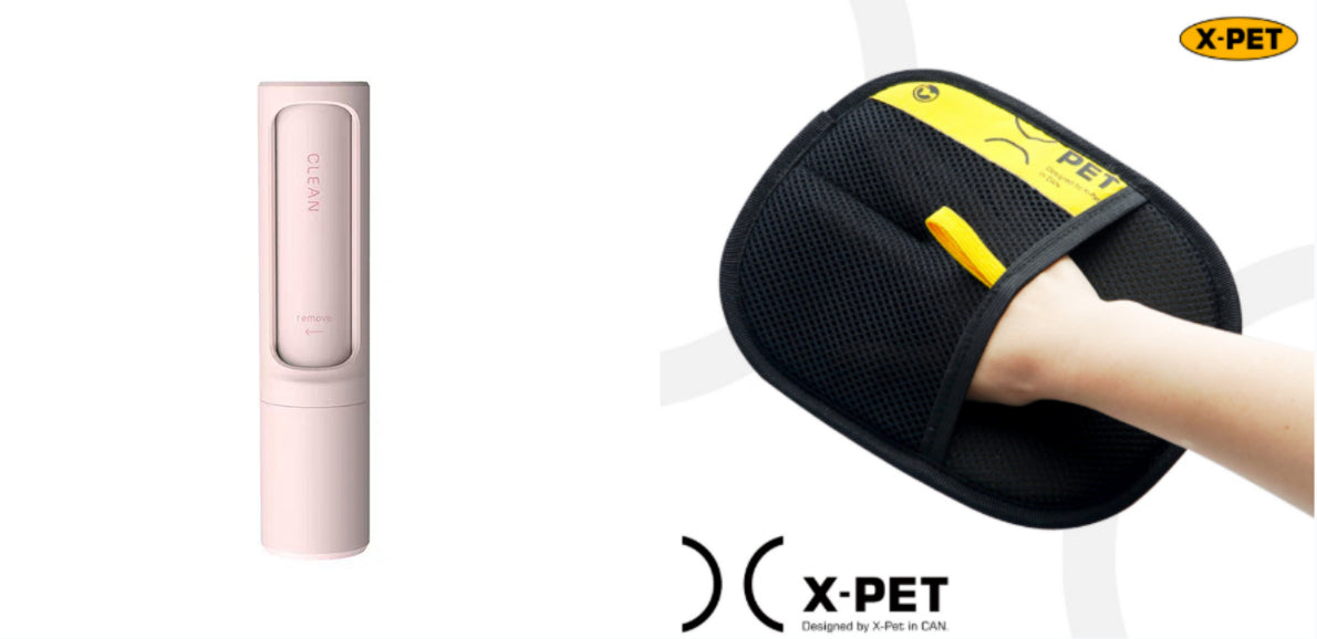 2-in-1 Reusable Pet Hair Remover Brush & Lint Roller - Portable Self-Cleaning Tool for Cat & Dog Fur