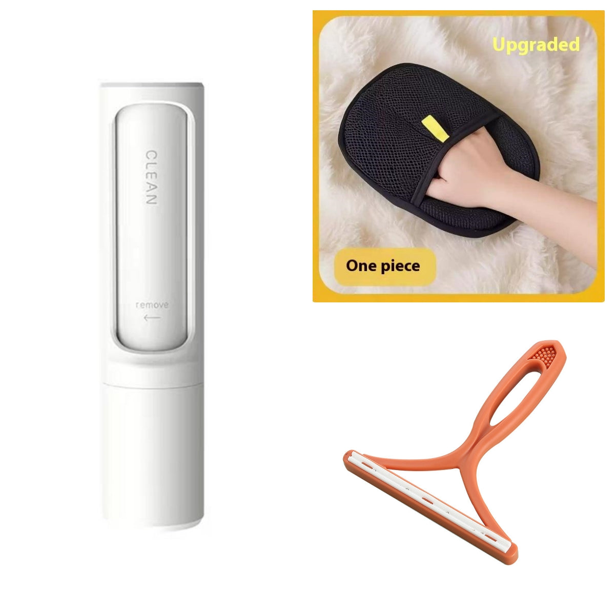 2-in-1 Reusable Pet Hair Remover Brush & Lint Roller - Portable Self-Cleaning Tool for Cat & Dog Fur
